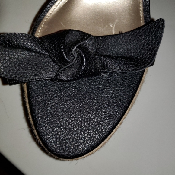 05-Christian Siriano for Payless heels sandals bow ankle strap black weaved edge - Picture 11 of 13